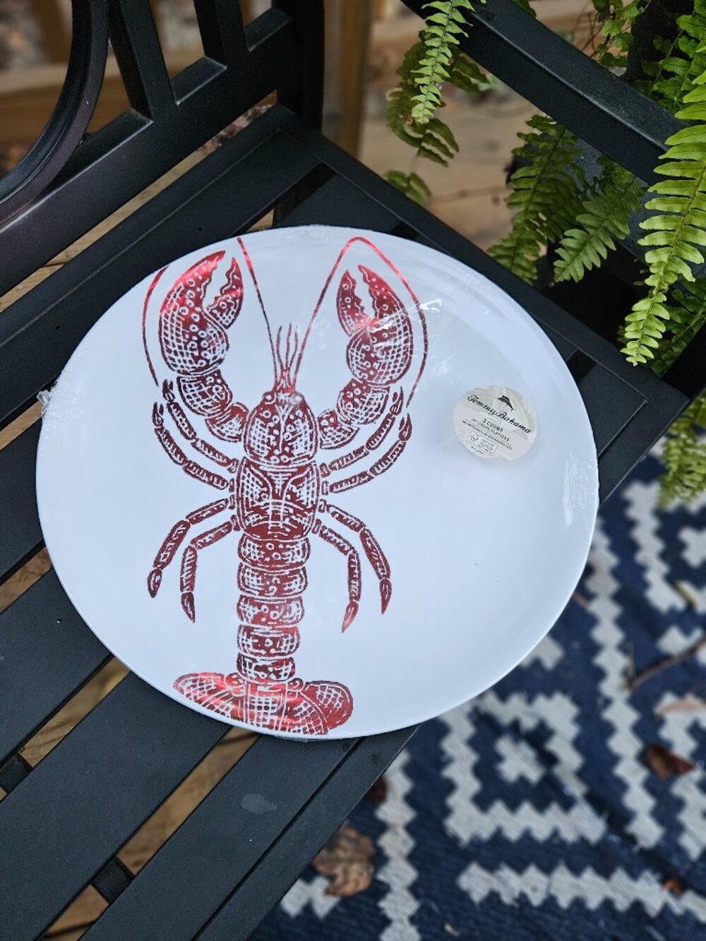NEW Tommy Bahama Lobster Print Platters New Set Of 3 Nautical